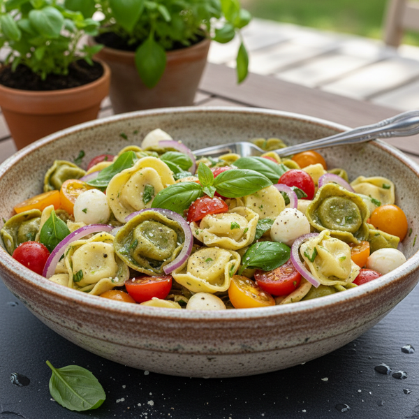 Chilled Basil Cheese Tortellini Salad recipe