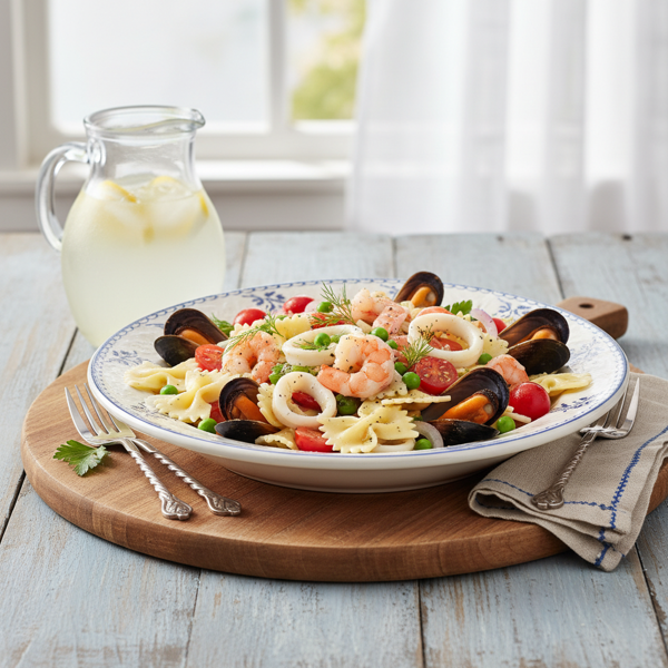 Chilled Bow Tie Seafood Medley Salad recipe