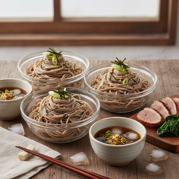 Chilled Buckwheat Soba Noodles with Savory Dipping Sauce recipe