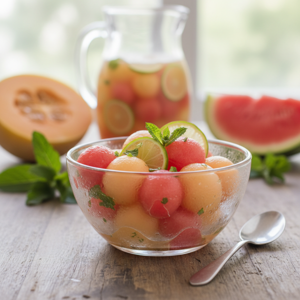 Chilled Cantaloupe and Watermelon Delight recipe