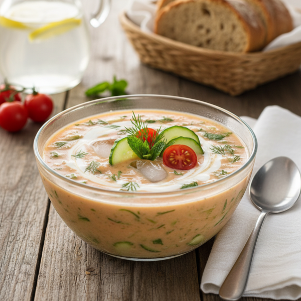 Chilled Creamy Tomato Cucumber Soup recipe