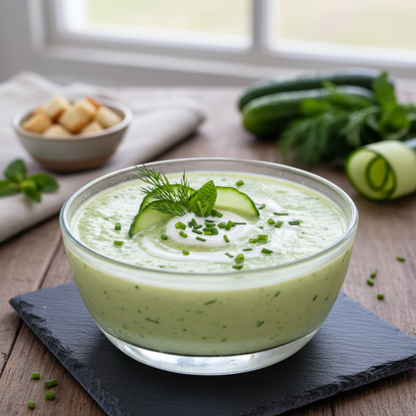 Chilled Cucumber Gazpacho with Fresh Herbs recipe
