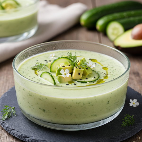 Chilled Cucumber & Avocado Bliss Soup recipe