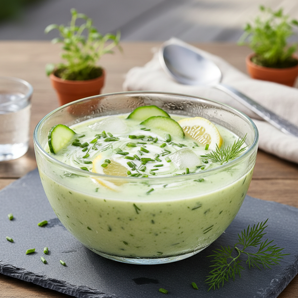 Chilled Cucumber and Chive Lemon-Dill Soup recipe
