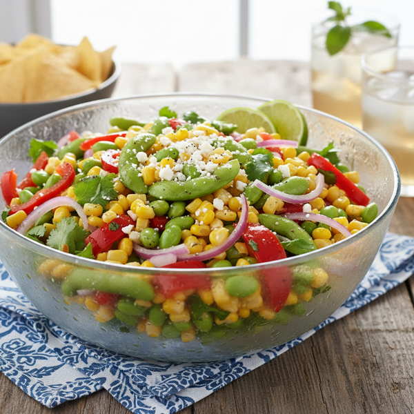 Chilled Edamame & Corn Fiesta Salad recipe