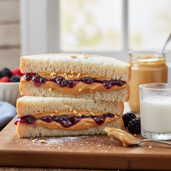 Chilled Peanut Butter and Jelly Delight Sandwich recipe