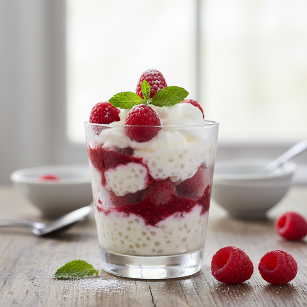 Chilled Raspberry Tapioca Delight recipe