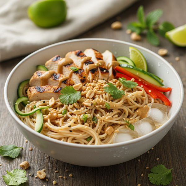 Chilled Satay Chicken Noodle Bowl recipe