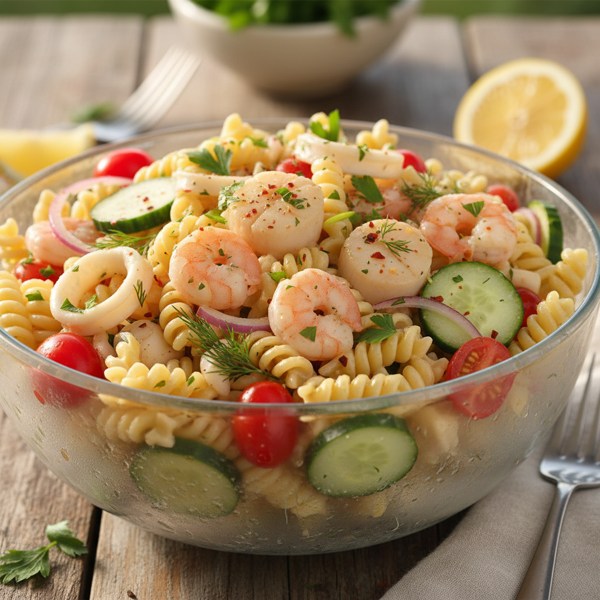Chilled Seafood Pasta Salad recipe