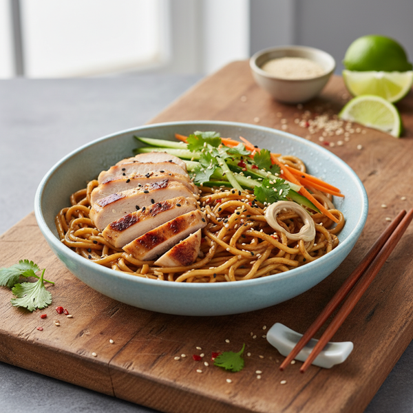 Chilled Sesame Chicken Noodles recipe