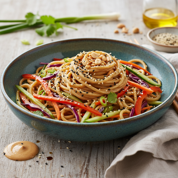 Chilled Sesame Noodles with Crunchy Vegetables recipe