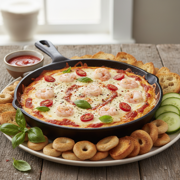 Chilled Shrimp and Cheese Pizza Dip recipe