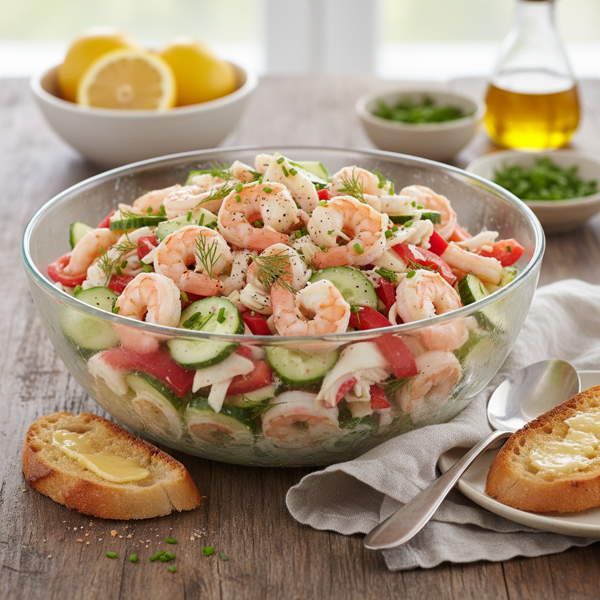 Chilled Shrimp and Crab Delight Salad recipe