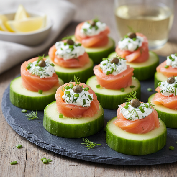 Chilled Smoked Salmon & Herb Cucumber Bites recipe