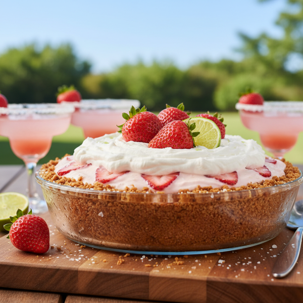 Chilled Strawberry Margarita Delight Pie recipe