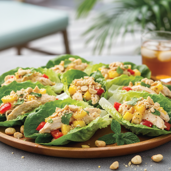 Chilled Tropical Chicken Macadamia Lettuce Wraps recipe