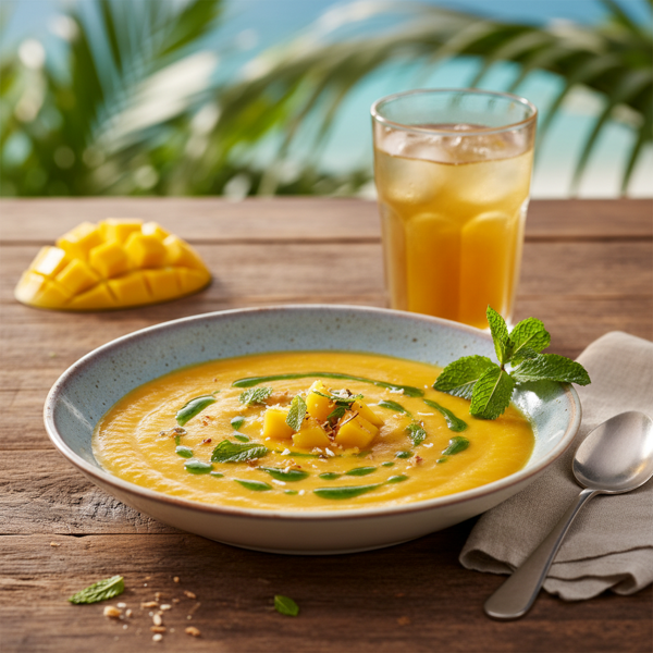 Chilled Tropical Mango Mint Soup recipe