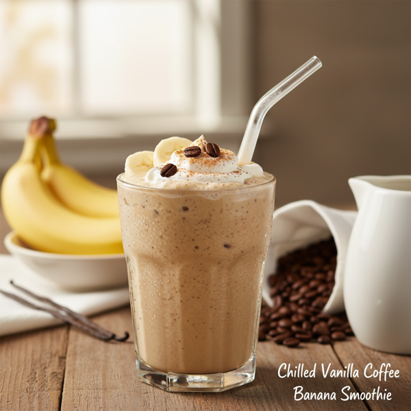 Chilled Vanilla Coffee Banana Smoothie recipe