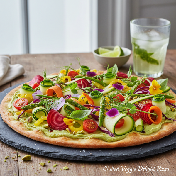 Chilled Veggie Delight Pizza recipe