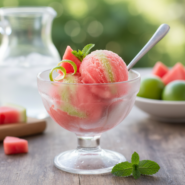 Chilled Watermelon Lime Sorbet recipe