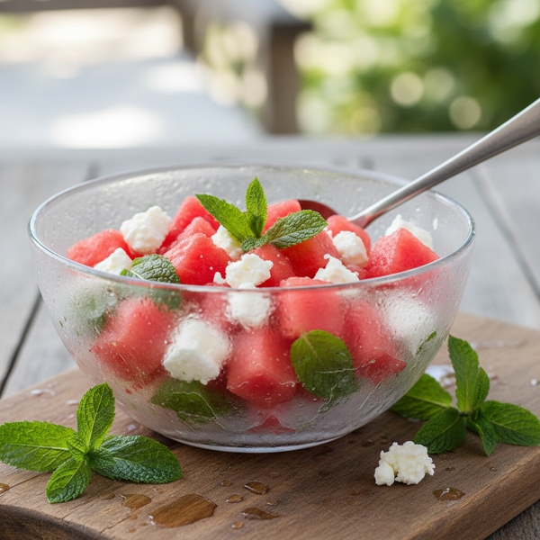 Chilled Watermelon & Feta Delight with Mint Infusion recipe