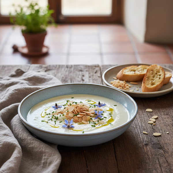 Chilled White Gazpacho with Almonds recipe