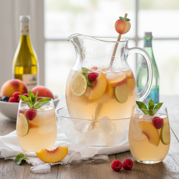 Chilled White Peach Sangria Delight recipe