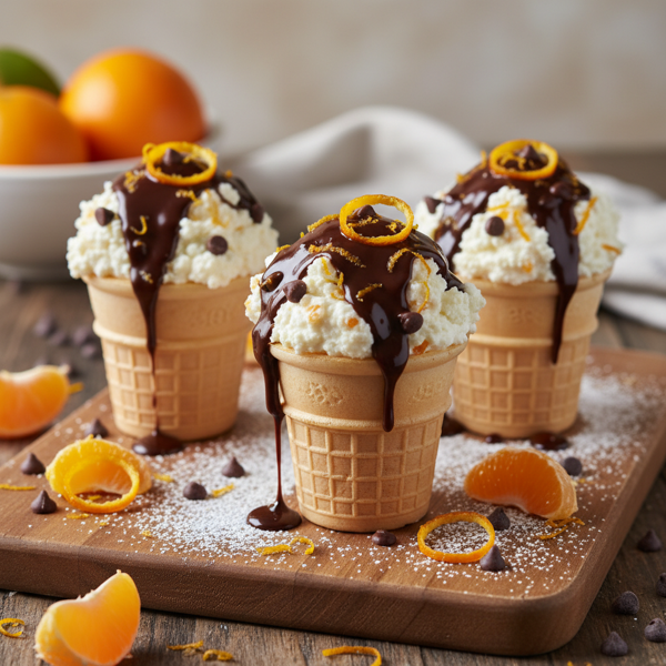 Choco-Orange Ricotta Cone Delights recipe