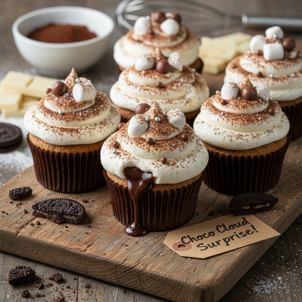 Choco Cloud Surprise Cupcakes recipe