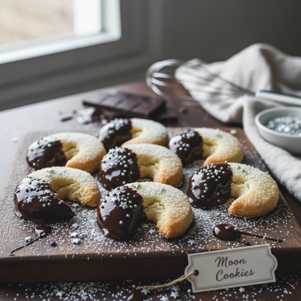 Chocolate-Dipped Moon Cookies recipe