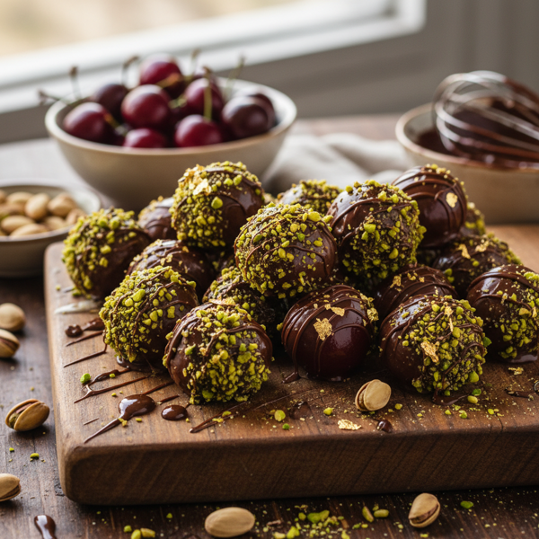 Chocolate-Dipped Pistachio Bliss Cherries recipe