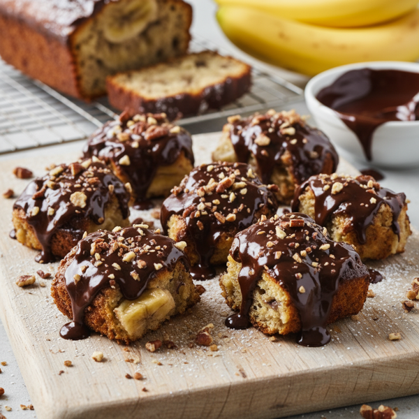 Chocolate-Glazed Banana Bread Crunchers recipe