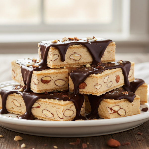 Chocolate Almond Torrone Wafer Delights recipe