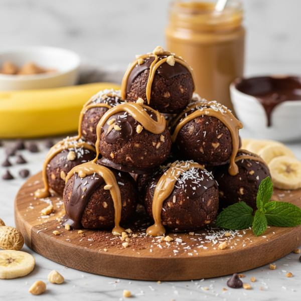 Chocolate Banana Peanut Butter Energy Bites recipe