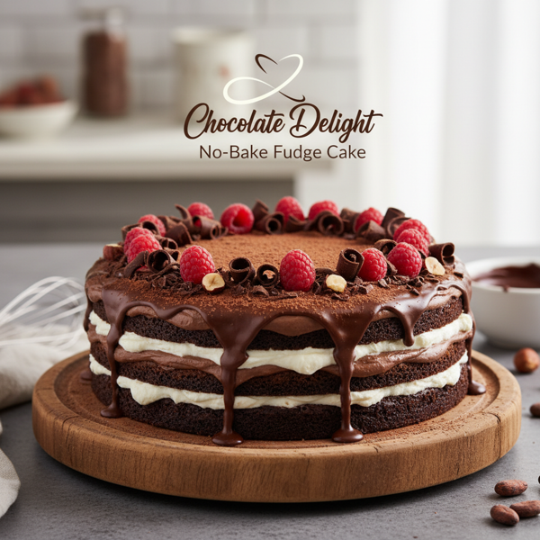 Chocolate Delight No-Bake Fudge Cake recipe