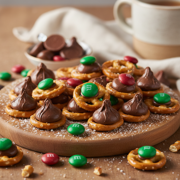 Chocolate Kiss Pretzel Delights recipe