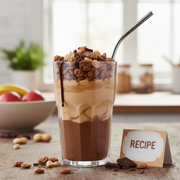 Chocolate Peanut Butter Cereal Smoothie Delight recipe