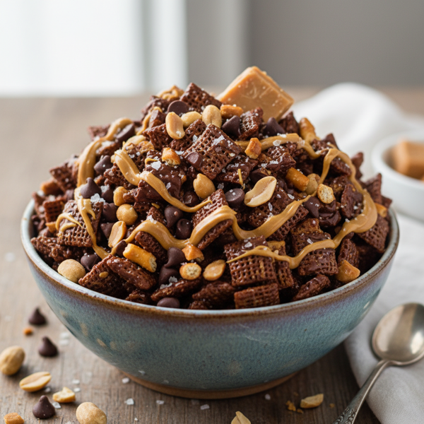 Chocolate Peanut Butter Crunch Mix recipe
