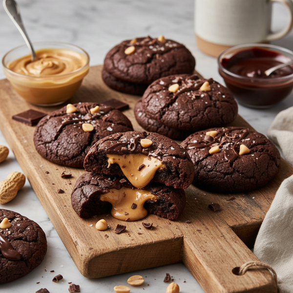 Chocolate Peanut Butter Delight Cookies recipe