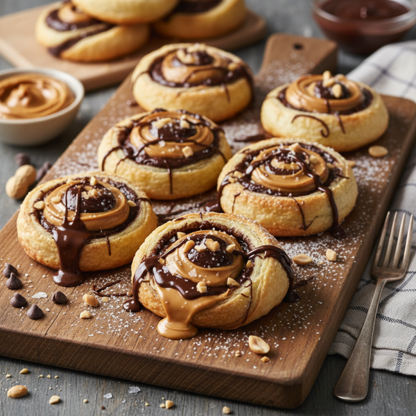 Chocolate Peanut Butter Puff Pastry Delights recipe