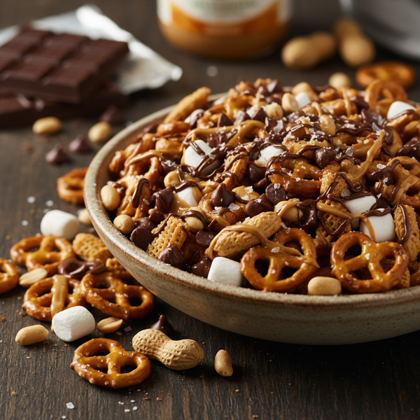 Chocolate Peanut Butter Snack Mix recipe