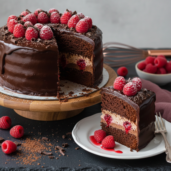 Chocolate Raspberry Velvet Truffle Cake recipe