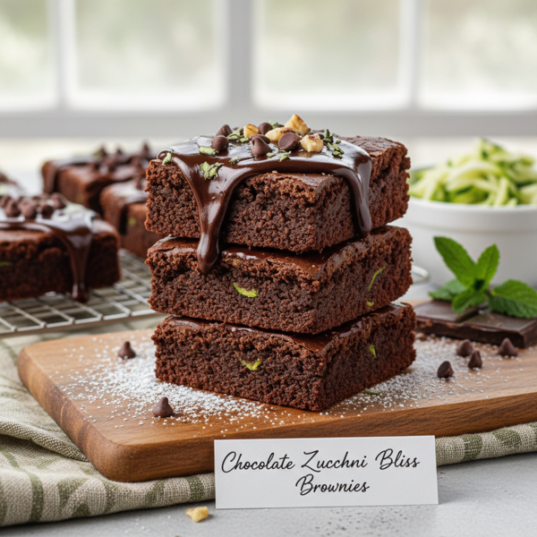 Chocolate Zucchini Bliss Brownies recipe