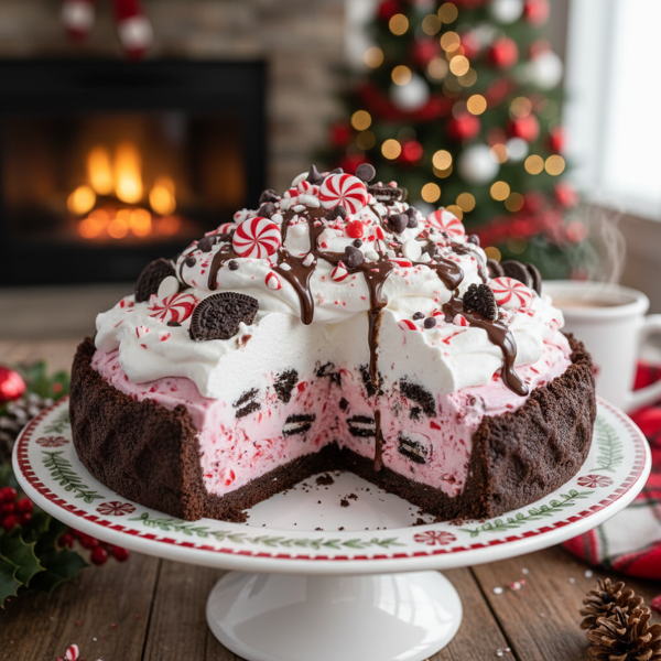 Christmas Peppermint Cookie Ice Cream Pie recipe