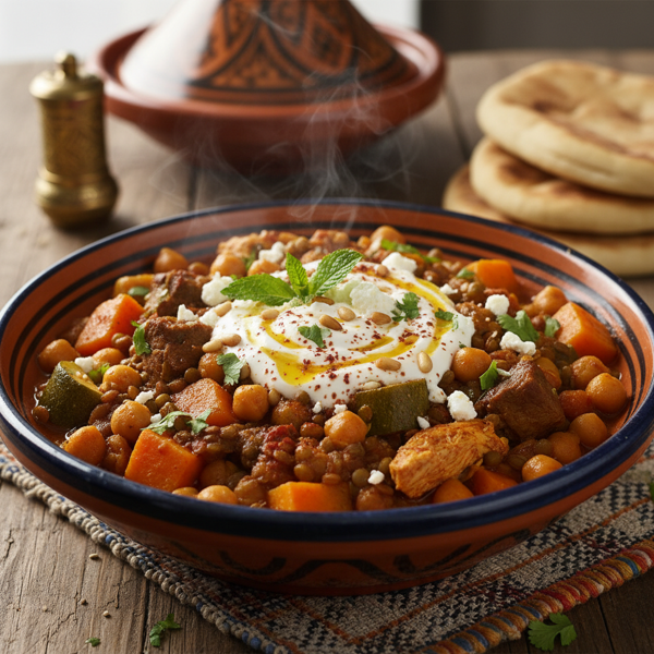 Chunky Moroccan Chickpea and Lentil Delight recipe
