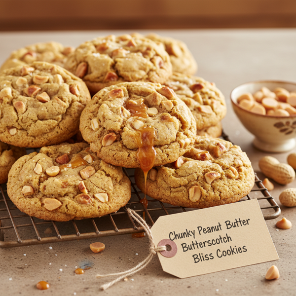 Chunky Peanut Butter Butterscotch Bliss Cookies recipe