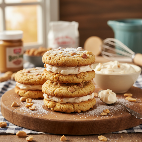 Chunky Peanut Butter Cream Sandwich Delights recipe