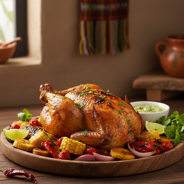 Cilantro-Lime Roasted Chicken with Central American Flavors recipe