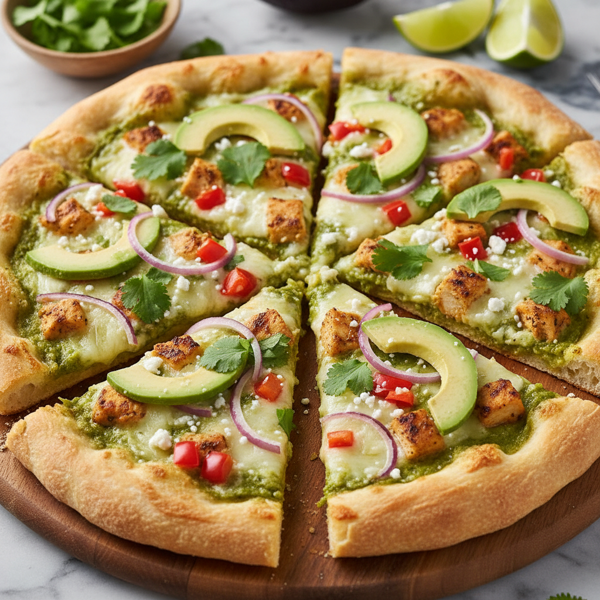Cilantro Avocado Pesto Chicken Pizza Delight recipe