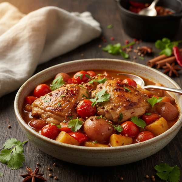 Cilantro Infused Spiced Chicken Stew recipe